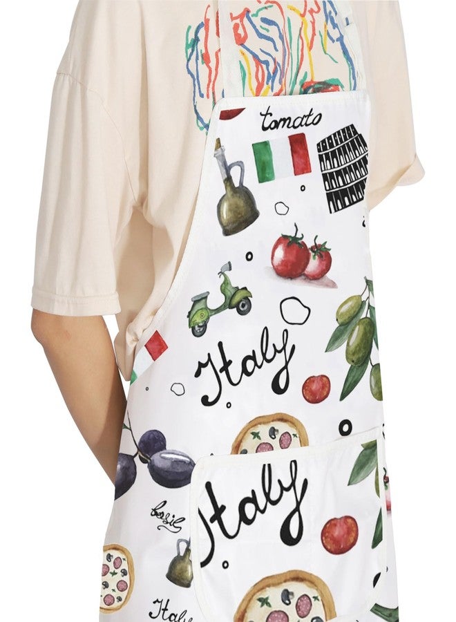 POFULL Italy Landmarks Apron Rome Italy Kitchen Gift Italian Cooking Apron Housewarming Gift for Her (Italy Apron) - Image 4