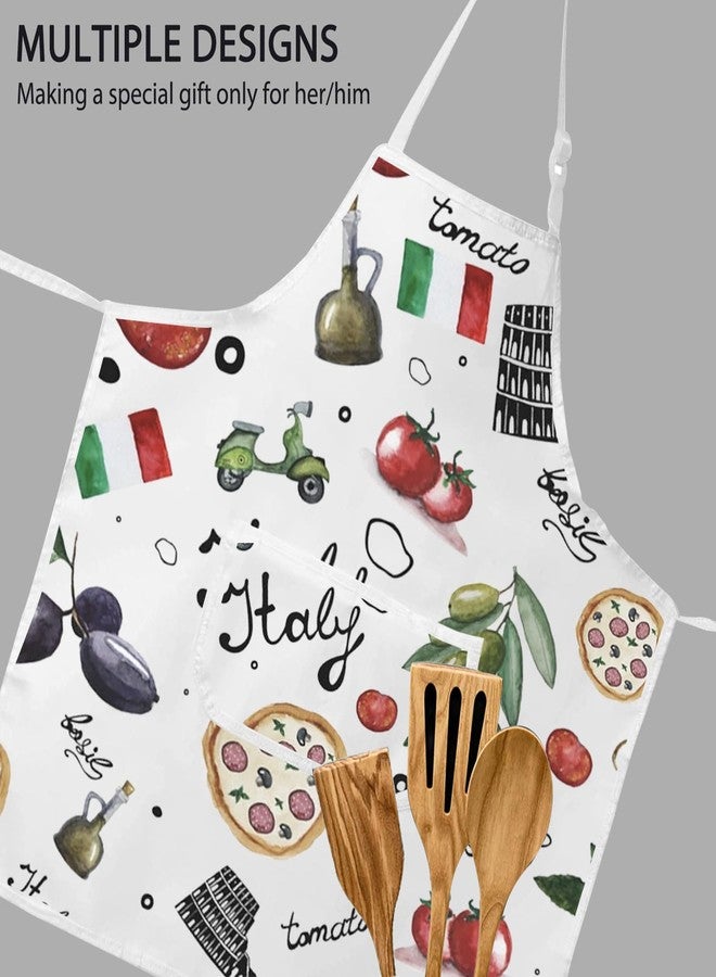 POFULL Italy Landmarks Apron Rome Italy Kitchen Gift Italian Cooking Apron Housewarming Gift for Her (Italy Apron) - Image 5