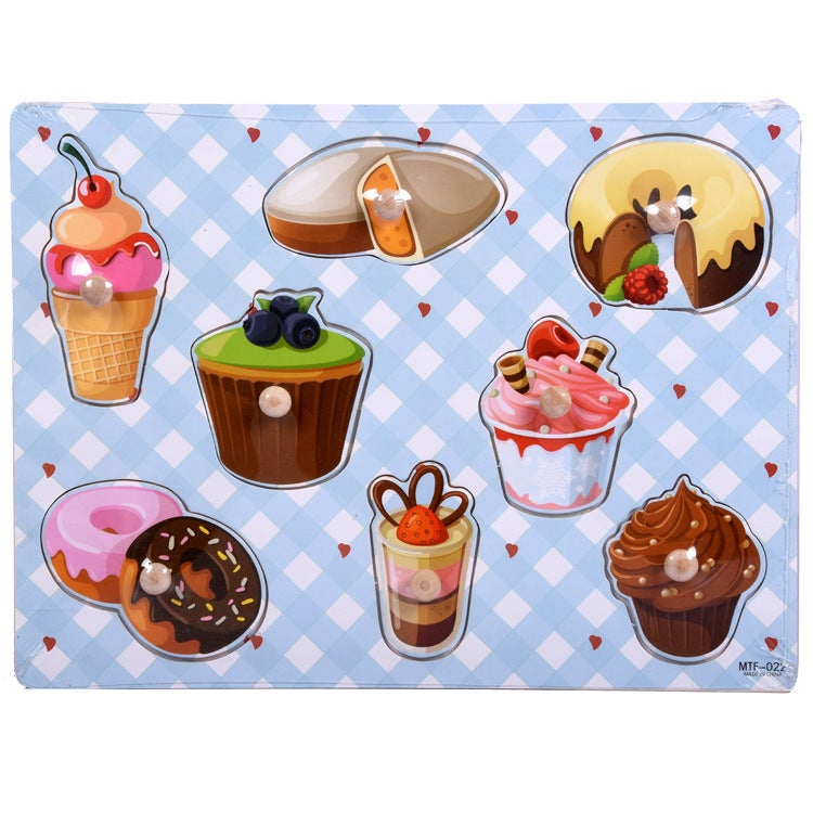 Wooden Hand Grab Board Montessori Puzzle English Alphanumeric Three-Dimensional Puzzle Wooden Children'S Toys - Image 1