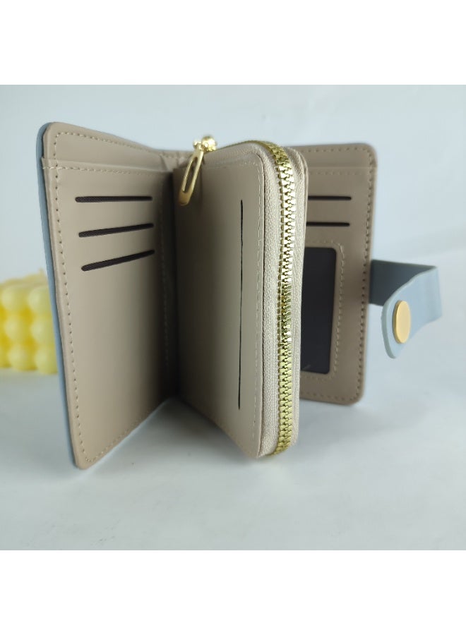 محفظة جلد نسائى أزرق اللون - Image 5