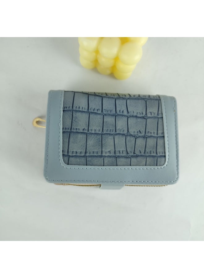 محفظة جلد نسائى أزرق اللون - Image 3