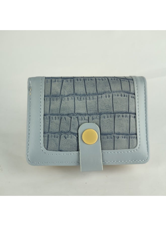 محفظة جلد نسائى أزرق اللون - Image 2