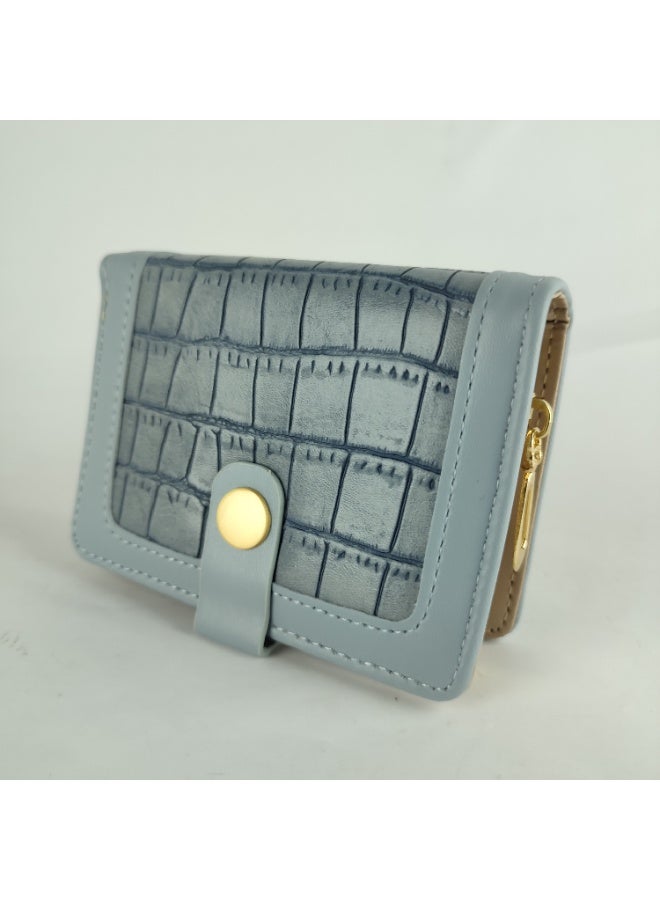 محفظة جلد نسائى أزرق اللون - Image 1