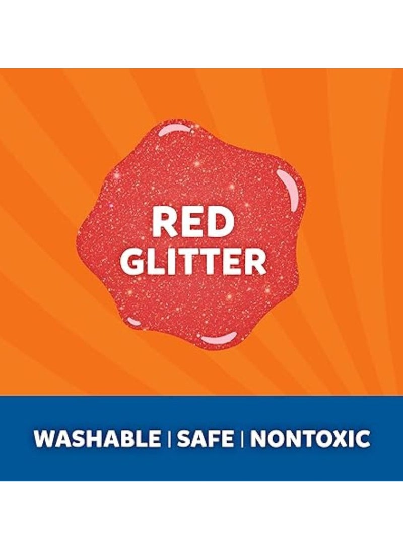Elmer's Washable Glitter Glue | Red | Classic Glitter Glue Red | Ideal for paper and craft foam | Washable, safe, and non-toxic | Make your mark with an explosion of color and shine | 177ml - Image 2