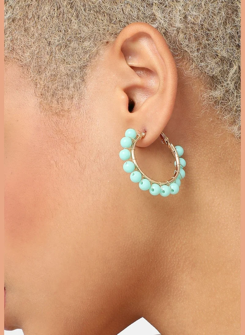 SOHI Gold Plated Party Designer Stone Hoop Earring For Women