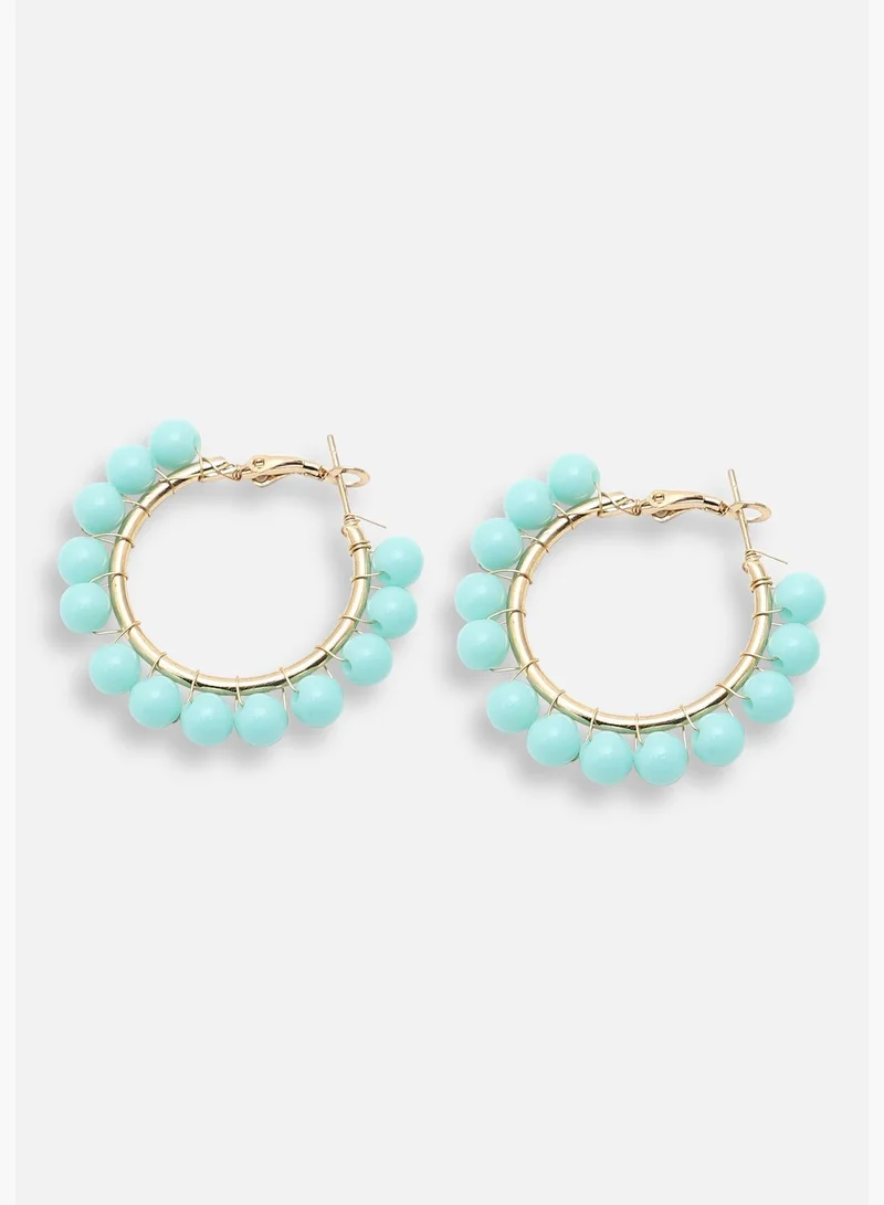 SOHI Gold Plated Party Designer Stone Hoop Earring For Women