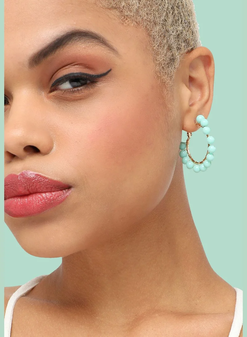 SOHI Gold Plated Party Designer Stone Hoop Earring For Women