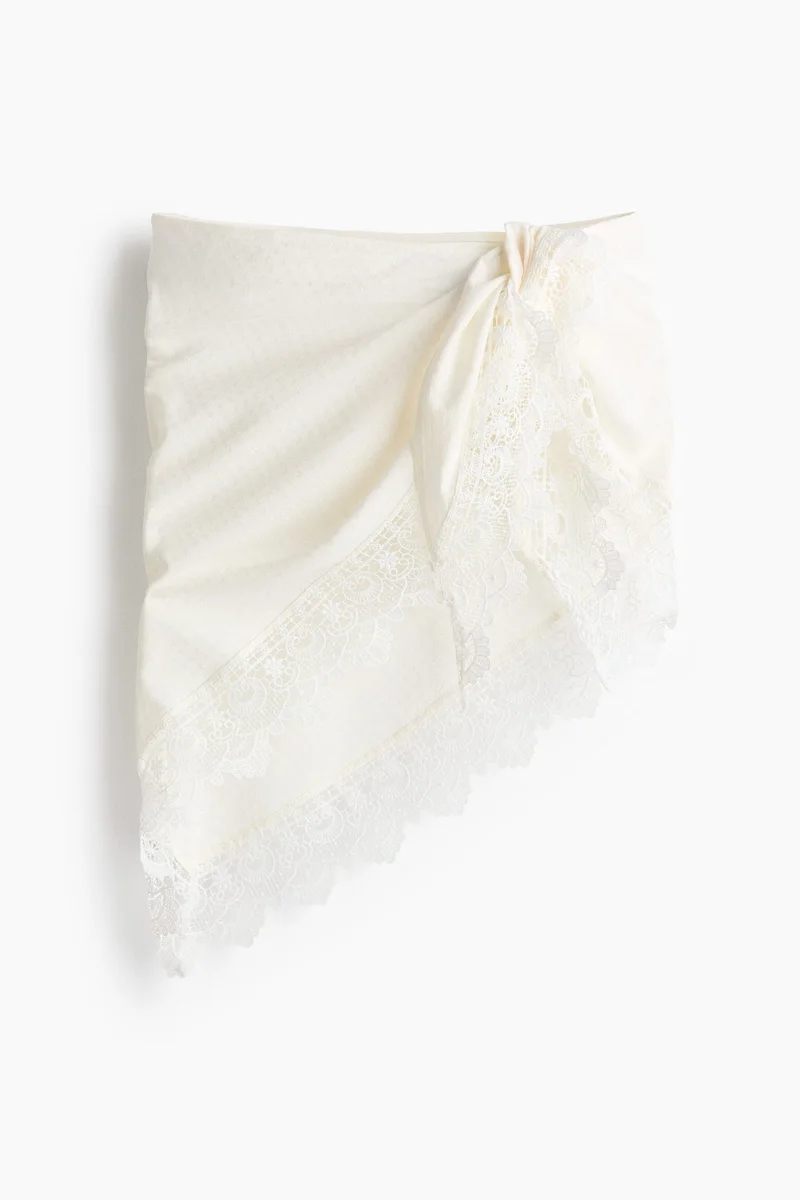 H&M Lace-trimmed viscose hip scarf