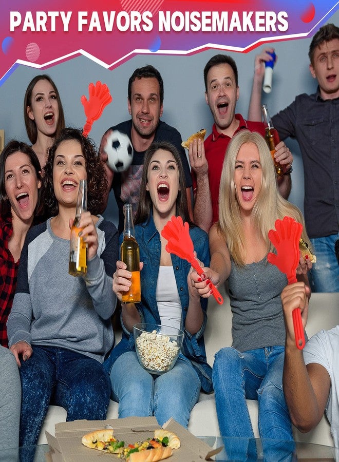 ووانجر 4 قطع من مصفقات اليد العملاقة مقاس 11 بوصة، صانعات ضوضاء، هدايا الحفلات، مصفقات اليد الكبيرة العملاقة، صانعات ضوضاء للأحداث الرياضية، كرات الهتاف، الرقص، كرة السلة، كرة القدم، صانعات الضوضاء (أحمر) - Image 5