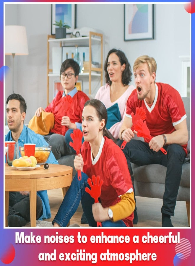 ووانجر 4 قطع من مصفقات اليد العملاقة مقاس 11 بوصة، صانعات ضوضاء، هدايا الحفلات، مصفقات اليد الكبيرة العملاقة، صانعات ضوضاء للأحداث الرياضية، كرات الهتاف، الرقص، كرة السلة، كرة القدم، صانعات الضوضاء (أحمر) - Image 4