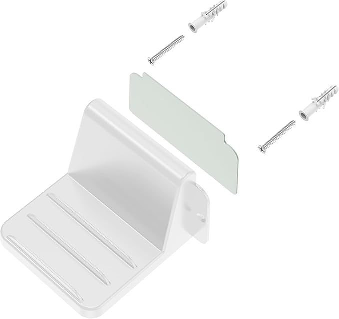 Adjustable Wall Mounted Tablet And Phone Holder Bracket For Electronic Devices White - Image 1