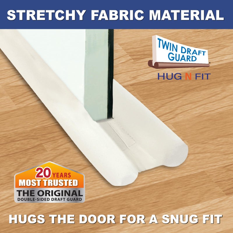 Twin Draft Guard Hug N Fit, Original Dual Draft Stopper Instantly Blocks Air from Entering, Water Repellent, Fits 28â€-36â€ Length with 2â€ Energy Saver Tube - Image 3