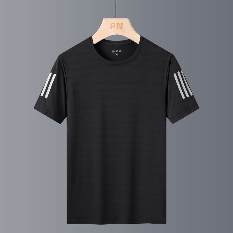 Short-Sleeved Ice Silk T-Shirt For Men In Summer Outdoor Sports Fitness Breathable Quick-Drying Short-Sleeved T-Shirt For Men And Women Couple Wear - Image 2