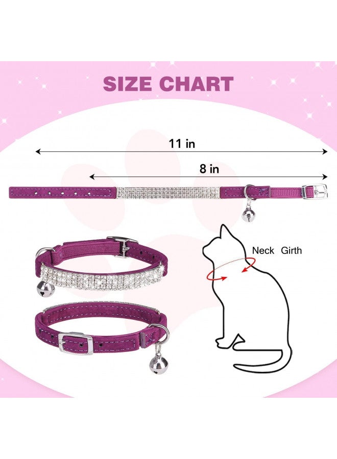 BINGPET BINGPET Diamond Cat Collar,Adjustable Soft Velvet Leather