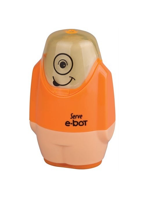 Serve - E-Bot Pencil Sharpener-Eraser Orange - Image 1