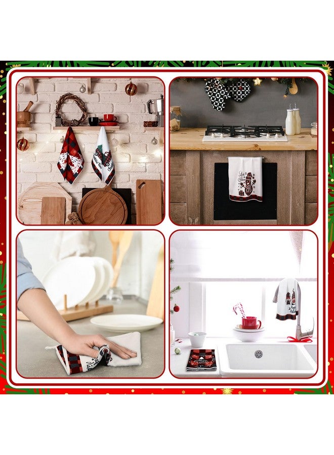 Sratte 6 Pcs Christmas Kitchen Towels Vintage Winter Dishtowels Absorbent Bathroom Hand Towels Christmas Decoration for Xmas Kitchen Bathroom Gifts(Red, Black,Reindeer) - Image 5