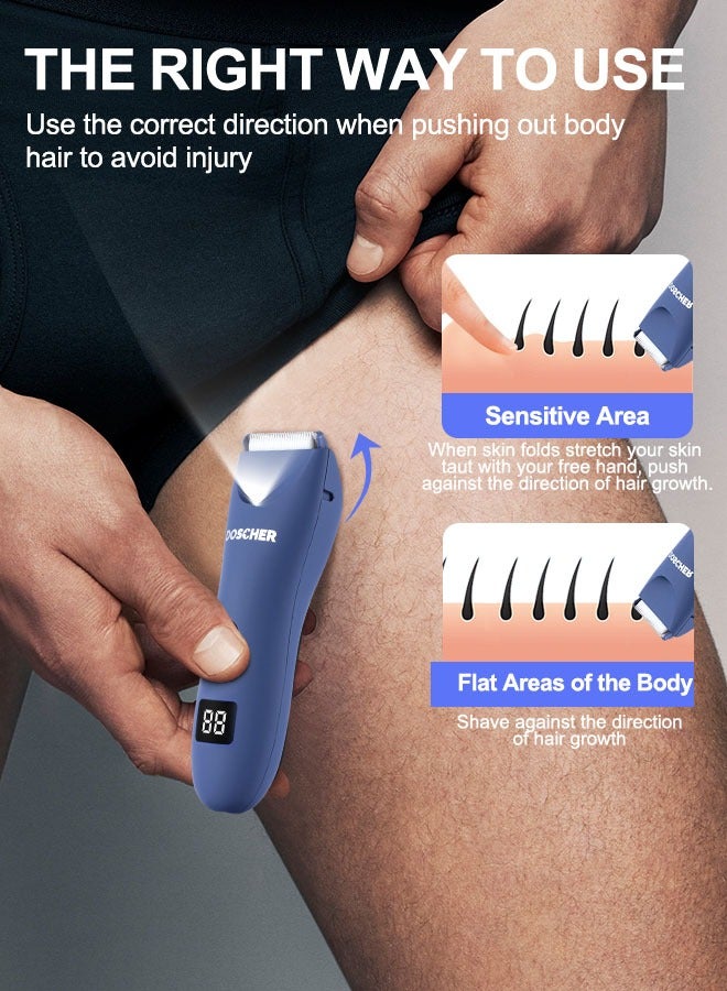 DOSCHER Electric Body Trimmer for Men, Waterproof Rechargeable Body Shaver, Safe Grooming Trimmer Wet/Dry Use, Men’s Grooming - Image 3