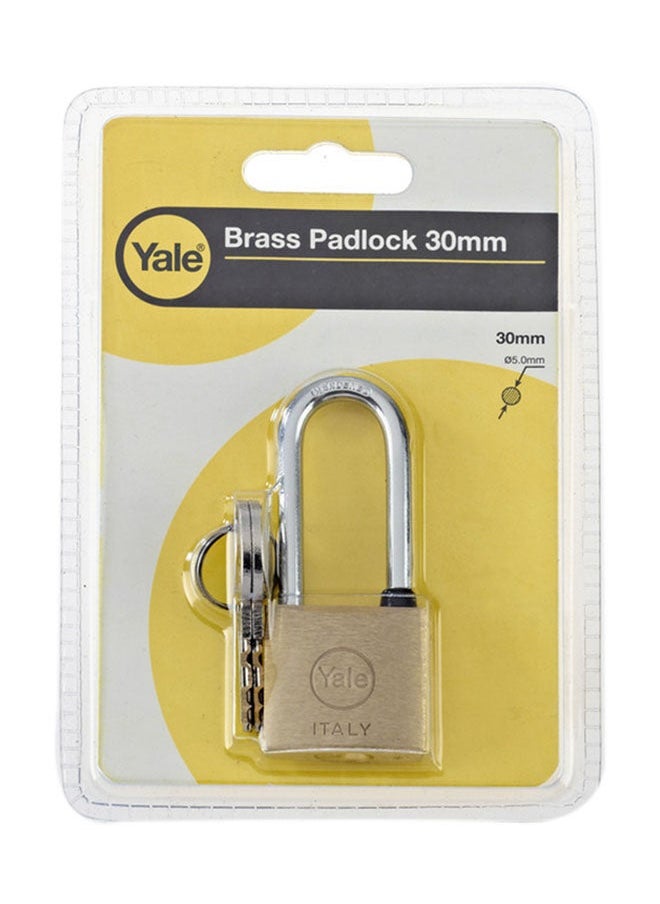 Yale 110 Series Brass Padlock 40mm Solid Brass Body  Model 1501103040000201 