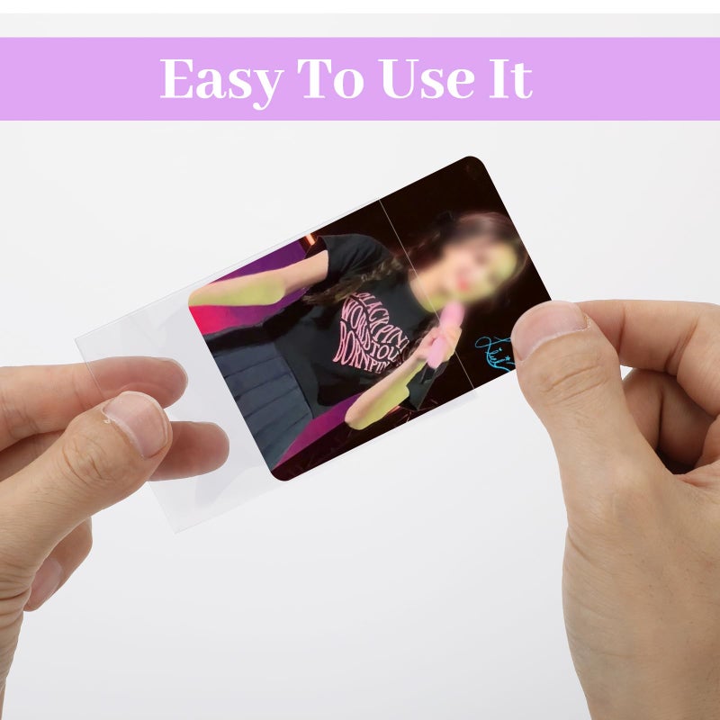 Monigte 100 Pcs photocard Sleeves, 57x88mm Ultra Clear and Thick Sleeves Idol Photo Cards Protector Trading Cards Shield Cover - Image 5