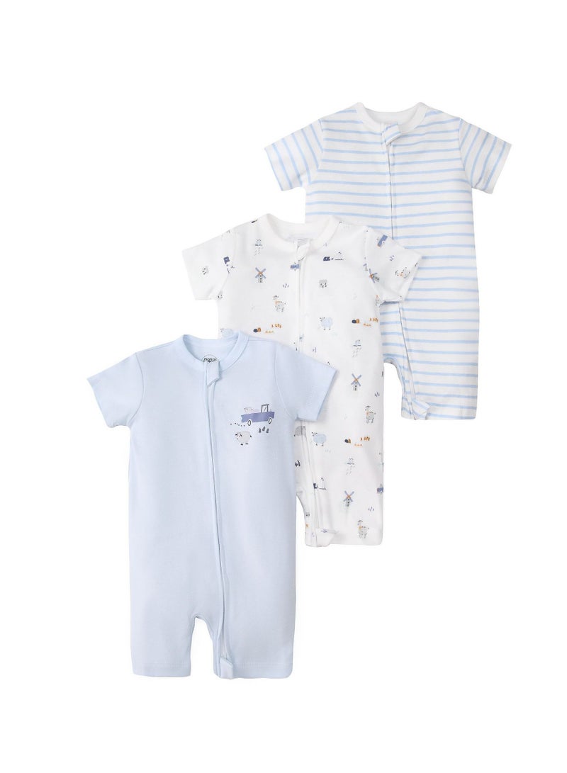 CICILADY Baby 3-Pack Short-Sleeve Onesies Bodysuit Baby Boy Girl Cotton Short Sleeve Zipper Rompers Infant 2-way Zippers Comfy Summer Jumpsuitboys and girls underwear set short sleeve children's underwear set 100% cotton double zipper summer