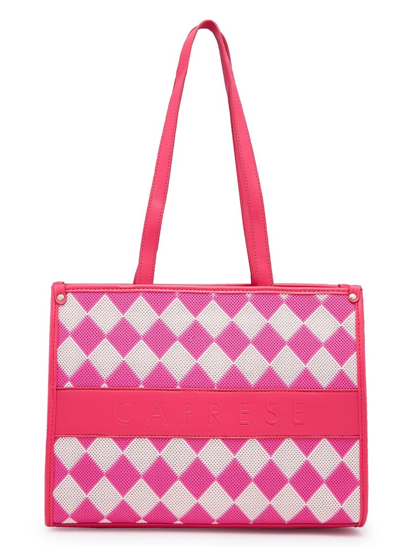CAPRESE-CHECKER TOTE MEDIUM FUCHSIA - Image 1