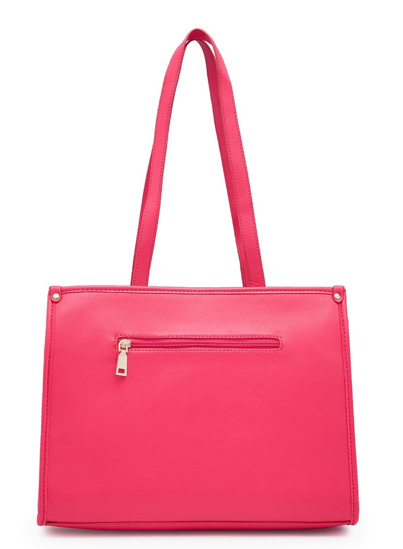 CAPRESE-CHECKER TOTE MEDIUM FUCHSIA - Image 4