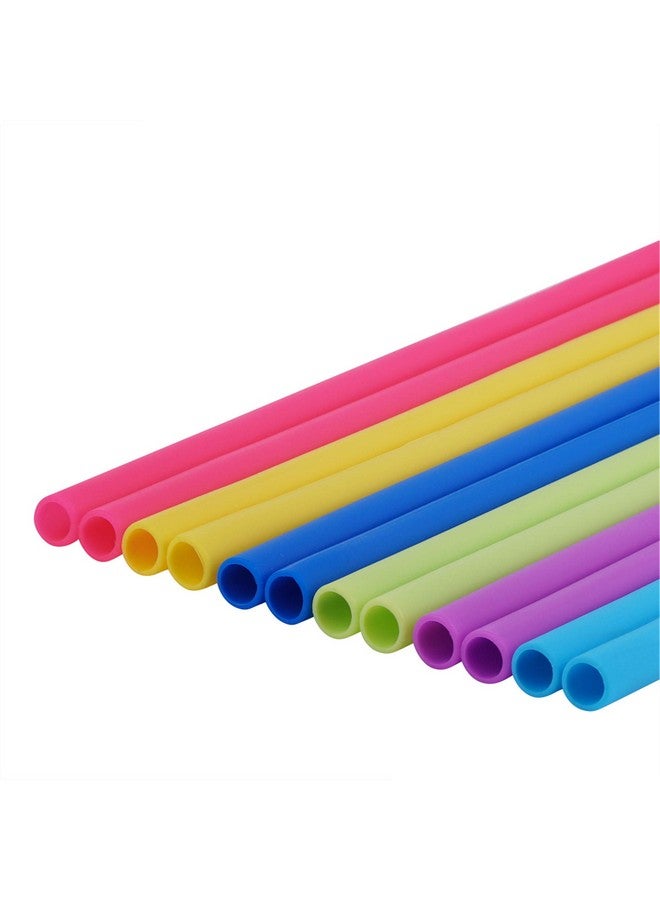 tifanso 14 PCS Reusable Silicone Straws with Cleaning Brushes, tifanso Extra Wide Large Straws, Great for for 30oz and 20oz Tumblers Yeti/Rtic, 10" Extra Long Flexible Jumbo Drinking Straws for Milkshakes - Image 4