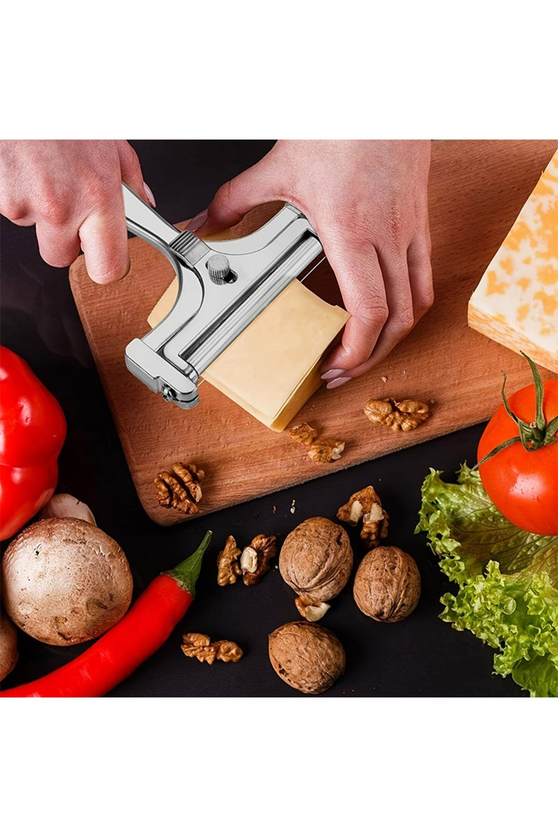 erorex Silver Cheese Slicer Cheese Scraper With Adjustable Thickness Butter Cheese Shaver Butter Slicer Mul - Image 2