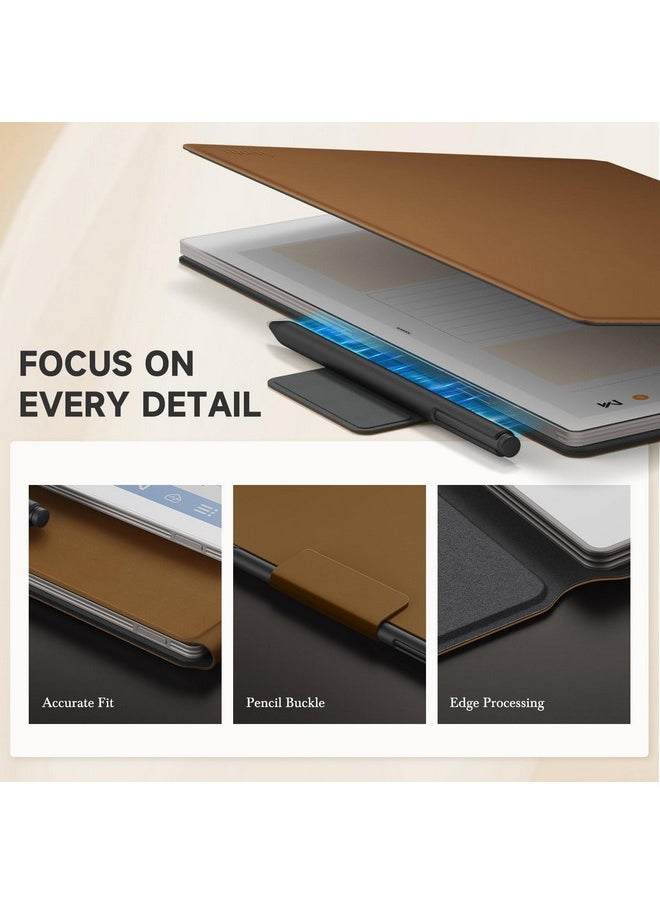 Ayotu Ayotu Case for Remarkable Paper Pro, Premium PU Leather Book Folio with Pen-Buckle, Smart Magnetic Cover for Remarkable Paper Pro 11.8" Color Tablet Only, Bundle with Premium Membership (Brown)  - Image 3