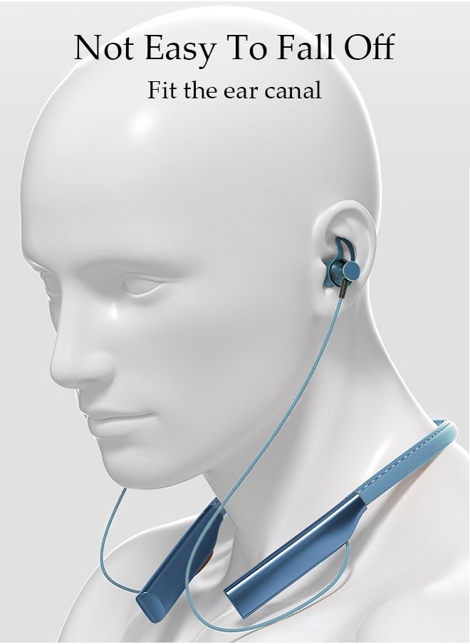 DUNISO - Wireless Bluetooth Headphones Neckband Headset With Retractable Earbuds Noise Cancelling Stereo Sweatproof Earphones With Mic For Gym Running Office packaging may vary - Image 1