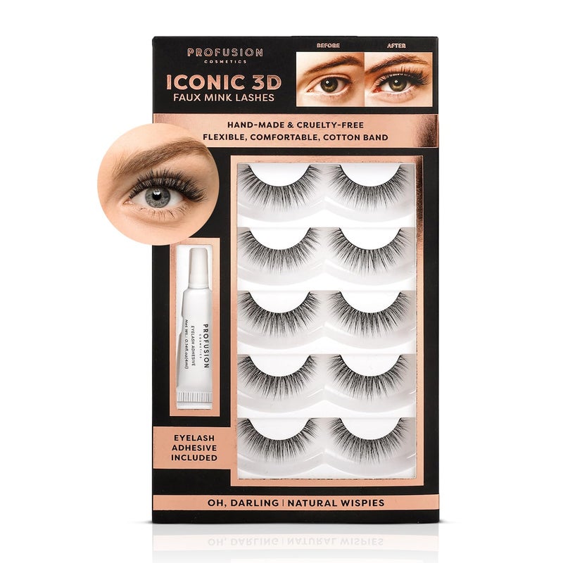Profusion Cosmetics Iconic 3D Faux Mink Lashes, Achieve Effortless Elegance with Lightweight and Flexible Beauty Tools (Oh Darling) - Image 1