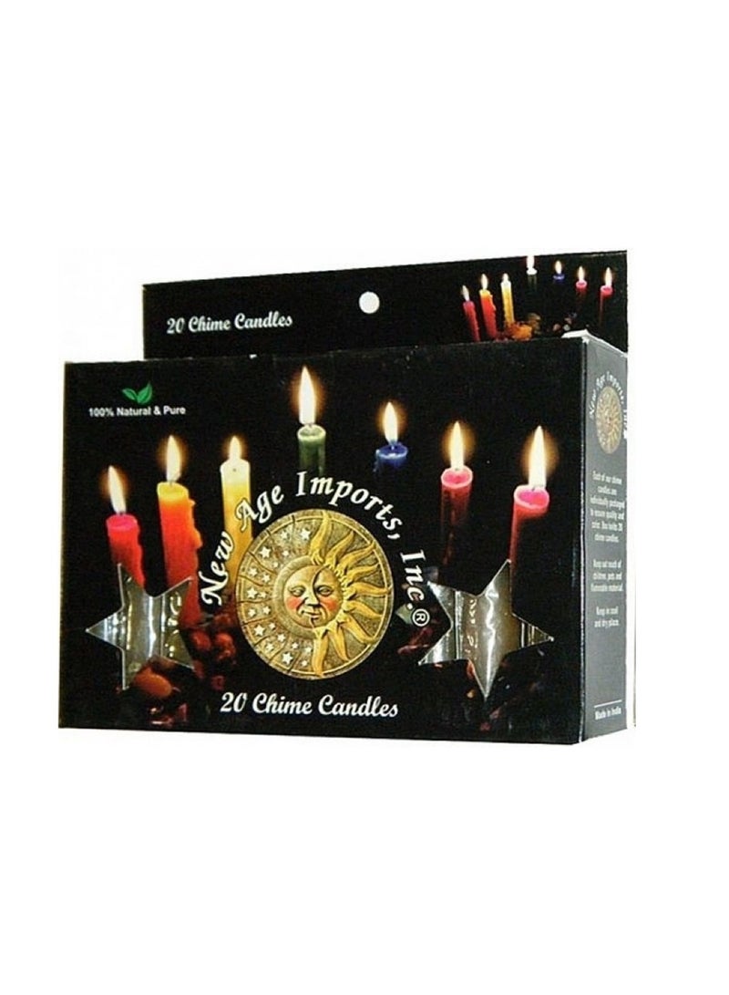 New Age Imports, Inc. Set of 20 Small Blue Chime Candles 4 Inch  - Image 1