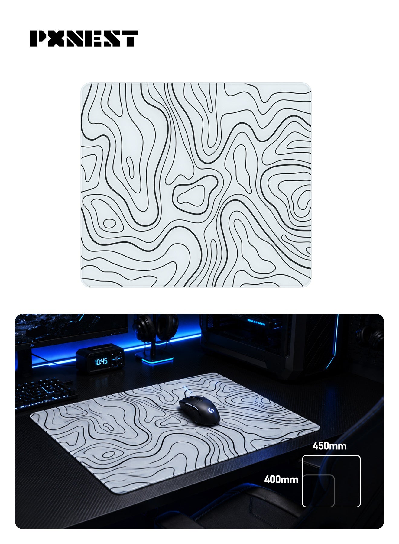 Pxnest Pxnest Esports Glass Mousepad 450x400mm