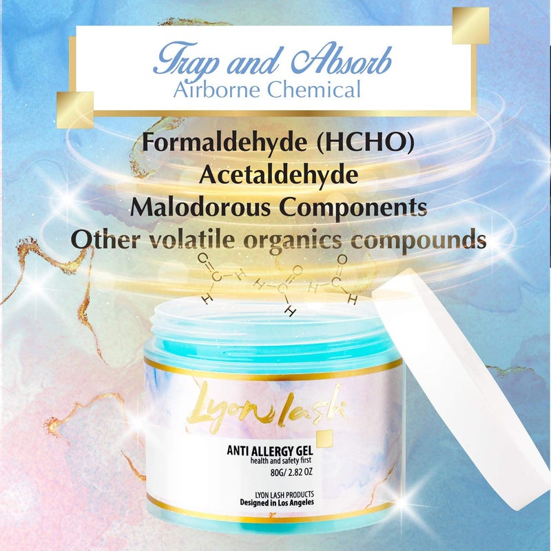 Lyon Lash Anti Allergy Gel Air Refresher | Absorb Fume & Odor from Lash Adhesive | Less Stinging and Headache After Use | Suitable For Classic & Volume Lashing | Eyelash Extension Supplies & Tools - Image 2