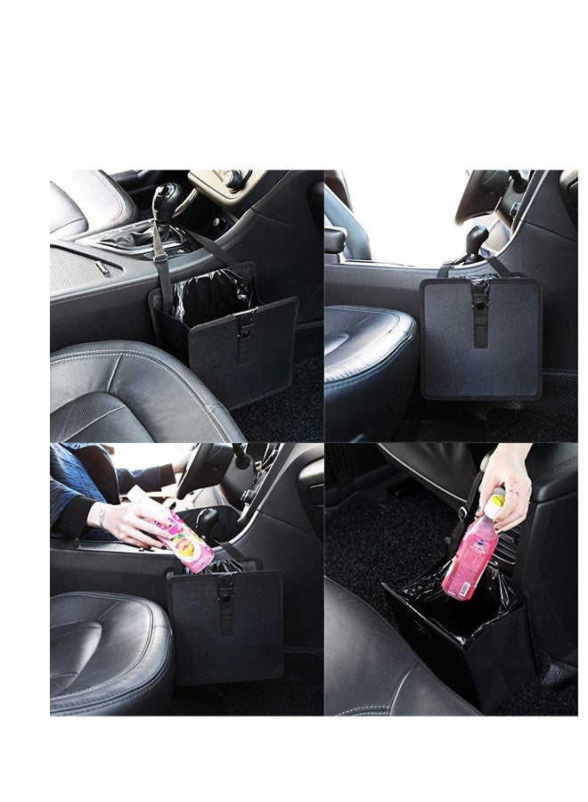 Car Bin for Tidy, Auto Trash Bag Litter Container, Water Resistant Leak Proof Collapsible Garbage Organiser - 6.5L, Black - Image 3