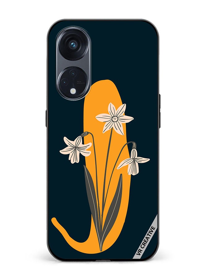 VR CREATIVE Protective Case Cover For Oppo Reno8 T 5G Alphabet J Design Multicolour - Image 1