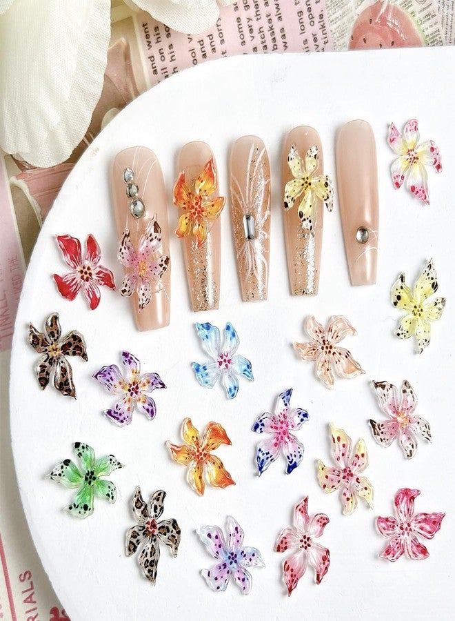 KTAABTR 50Pcs Spring Flower Nail Charms Resin Flower Flat Back Nail Design Mixed 3D Floral Hibiscus Nail Art Charms Jewelry Rhinestones for Acrylic Nails DIY Manicure Gems Crafts Decoration Accessories - Image 2