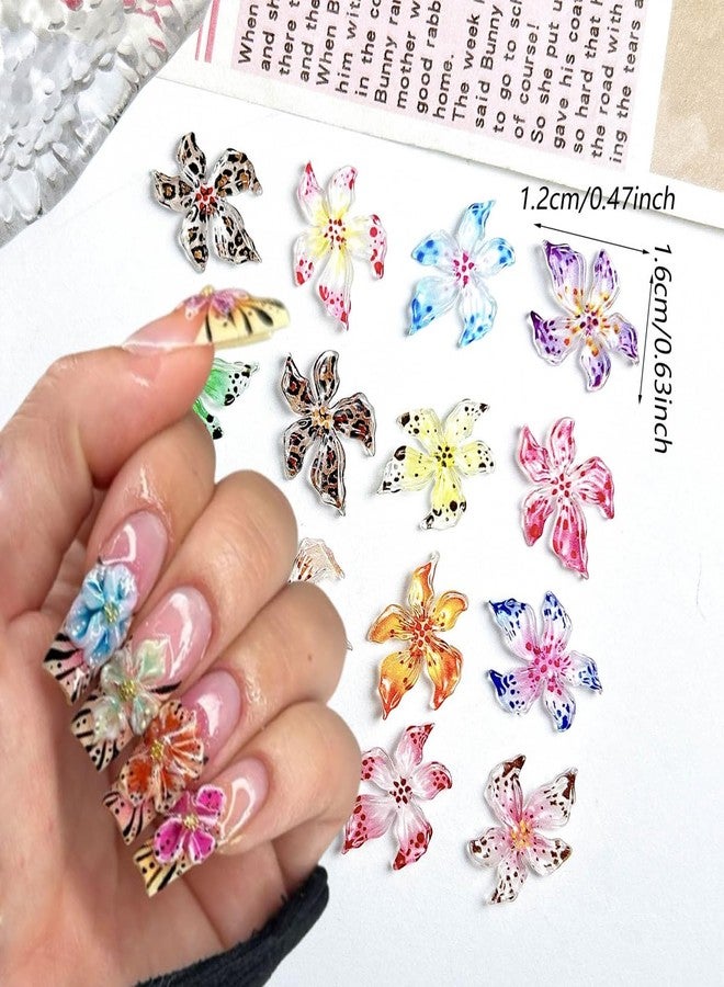 KTAABTR 50Pcs Spring Flower Nail Charms Resin Flower Flat Back Nail Design Mixed 3D Floral Hibiscus Nail Art Charms Jewelry Rhinestones for Acrylic Nails DIY Manicure Gems Crafts Decoration Accessories - Image 4