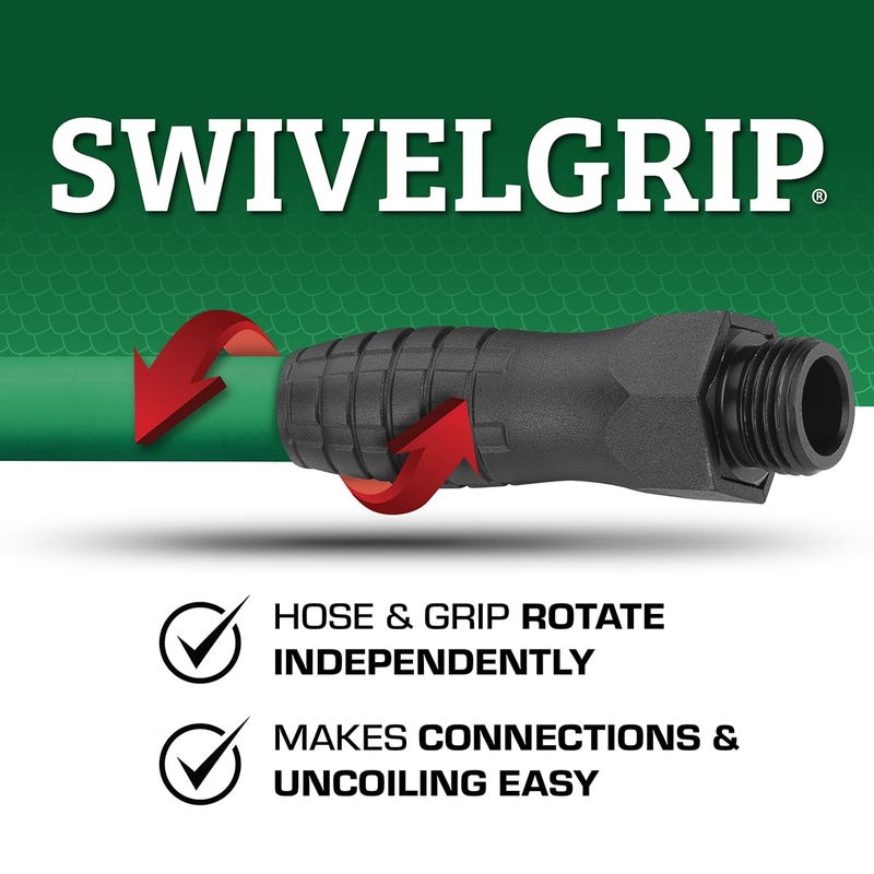 Flexzilla Colors SwivelGrip Garden Hose 5/8 in. x 50 ft., Lightweight All-Weather Water Hose, Durable and Flexible, Leak-Free Connections, Forest Green - Image 3
