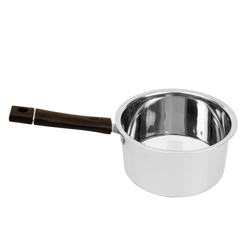 Spillbox Stainless Steel Induction and Gas Compatible Heavy Base Sauce Pan | Tea Pan | Milk Pan | TPan | Pot | Flat Base Tapeli | Patila | Boiler Chai Pan | Boiler Cookware Set | Boiling Vessel | Container for Kitchen Utensils Cookware - Plain (medium) - Image 1