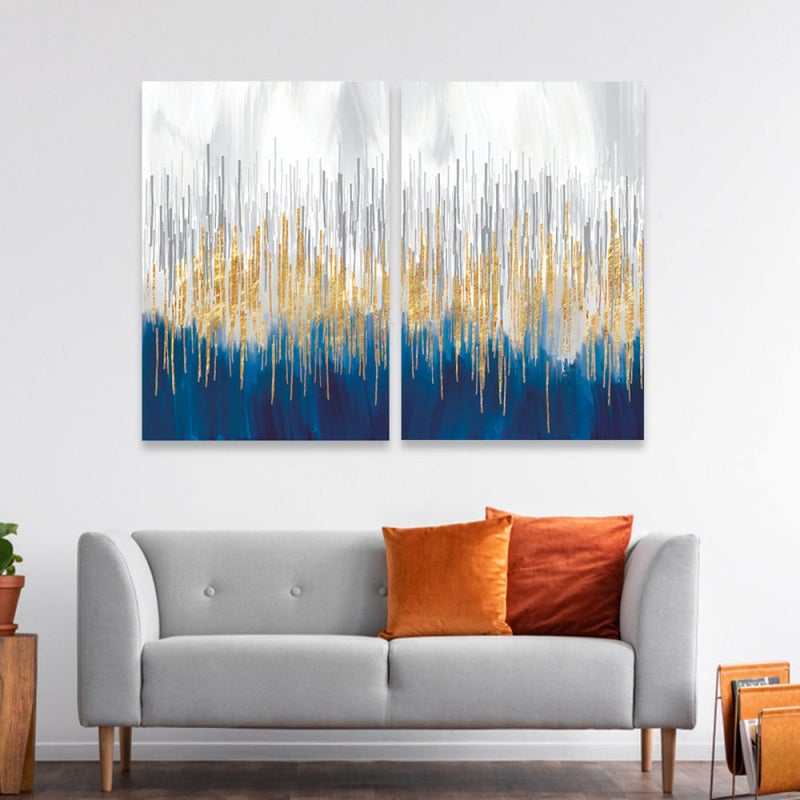 ماركتنا لوحة قماشية ثنائية بتصميم مودرن بمقاس اجمالي 80×60 سم - Image 1