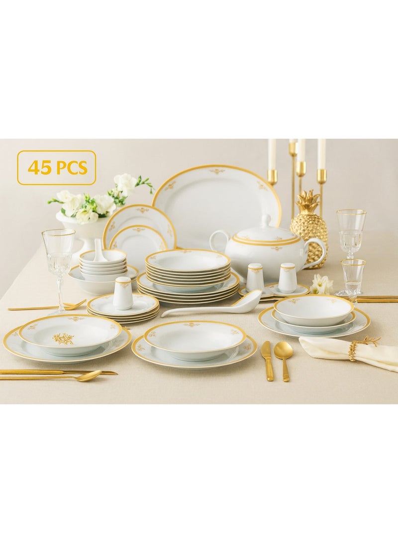 Dania 45-piece porcelain dining set for 6 people - Image 1