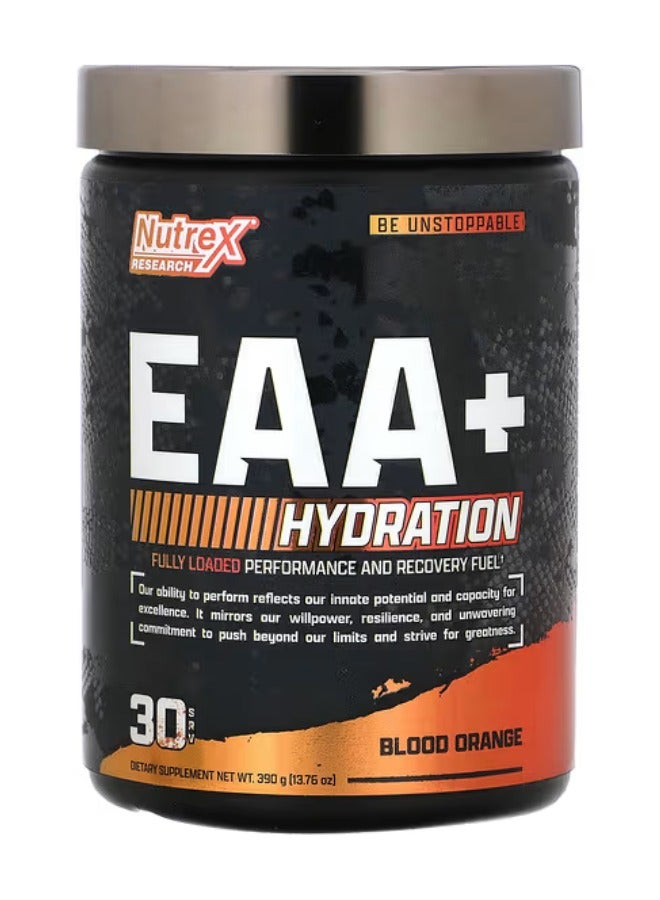 Nutrex Research EAA+ ترطيب إعادة تعبئة بناء نكهة البرتقال الدموي 30 حصة