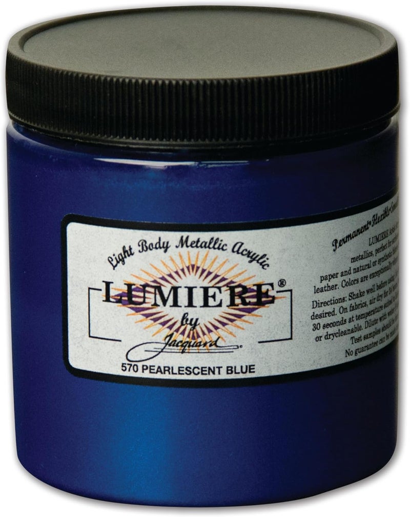 Jacquard Lumiere Fabric Color 8 oz Jar - Pearlescent Blue - Image 1