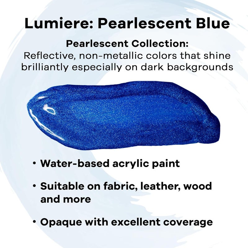 Jacquard Lumiere Fabric Color 8 oz Jar - Pearlescent Blue - Image 2