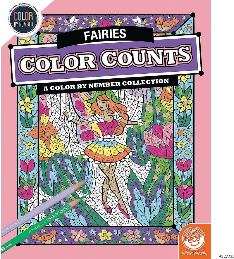 Color by Number Color Counts Fairies – Whimsical Fairy-Themed Coloring Activity Book for Kids and Adults, Ages 6+