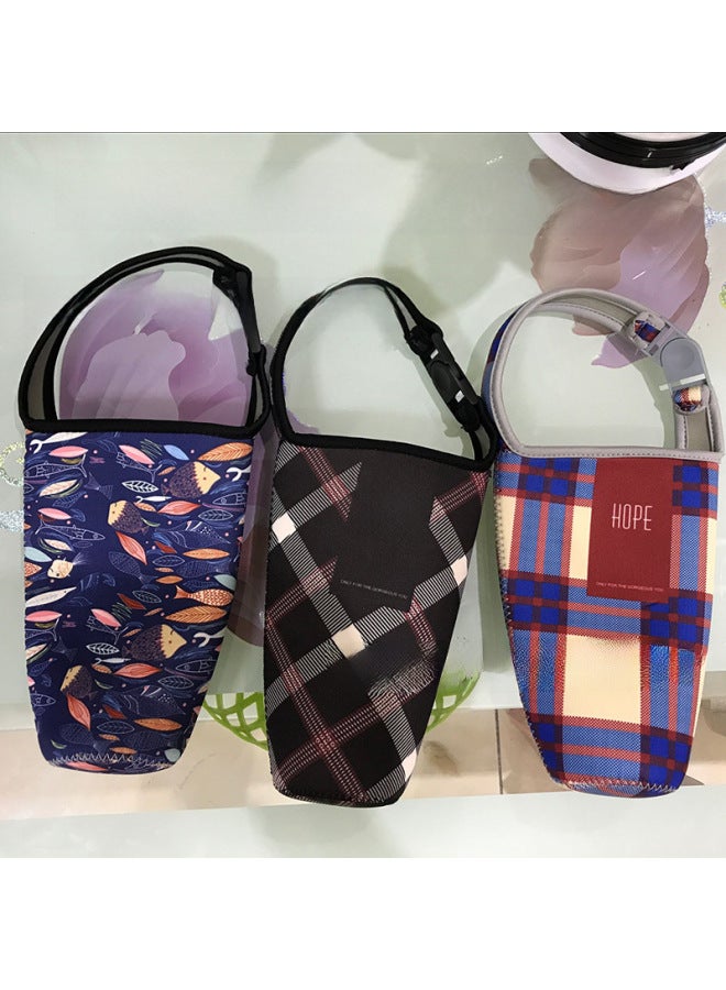 Spot 30oz Ice Cup Set Wholesale Diving Material Handbag Anti-fall Portable Back Insulation Special Check Cloth Set-Color:Star Series (color Notes)-Capacity:900ml (ice Bully Cup)  - Image 2