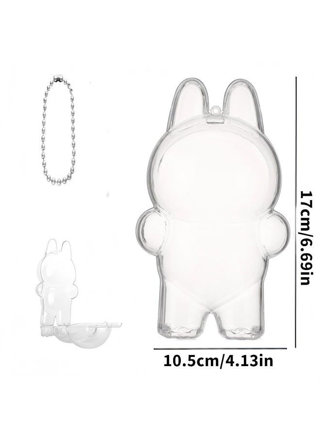 لابوبو حقيبة واقية شفافة من الجيل الأول من لابوبوعلبة عرض شفافة من الجيل الأول لون المعكرونصندوق عرض مقاوم للغبار والصدمات （بدون طفل) - Image 3