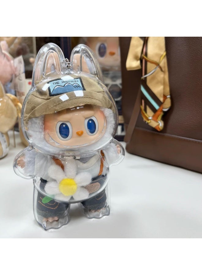 لابوبو حقيبة واقية شفافة من الجيل الأول من لابوبوعلبة عرض شفافة من الجيل الأول لون المعكرونصندوق عرض مقاوم للغبار والصدمات （بدون طفل) - Image 5