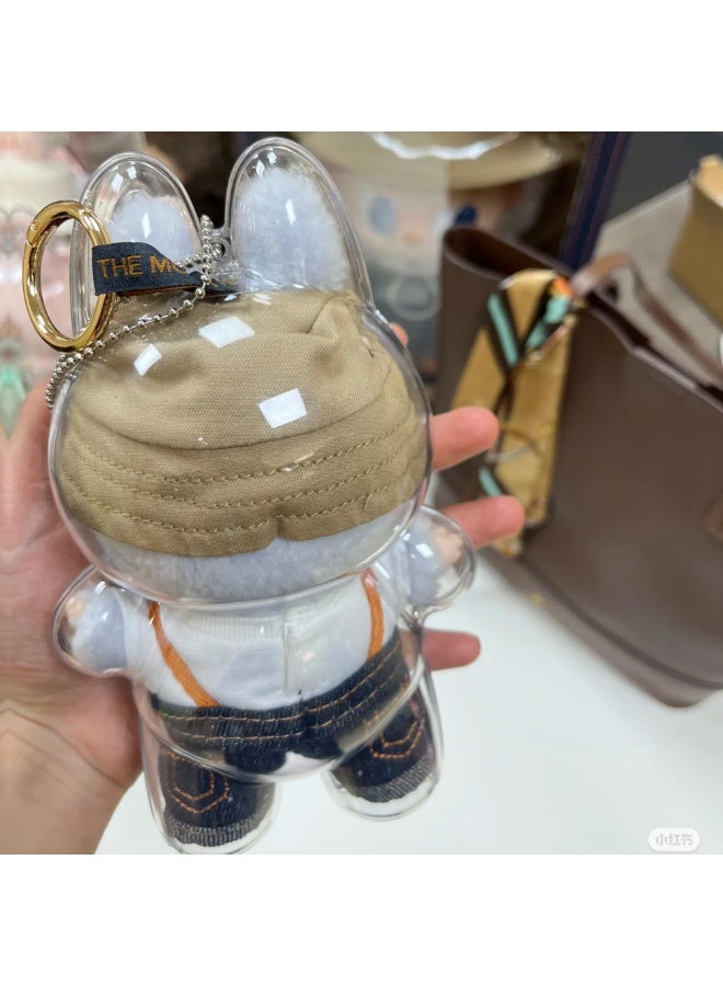 لابوبو حقيبة واقية شفافة من الجيل الأول من لابوبوعلبة عرض شفافة من الجيل الأول لون المعكرونصندوق عرض مقاوم للغبار والصدمات （بدون طفل) - Image 4